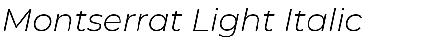 Montserrat Light Italic