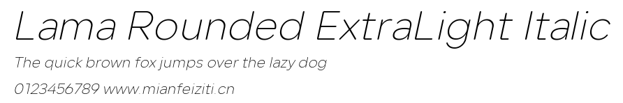 Lama Rounded ExtraLight Italic