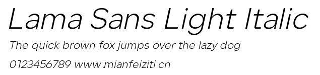 Lama Sans Light Italic