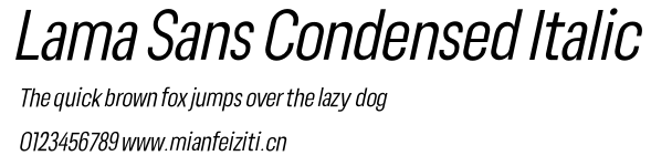 Lama Sans Condensed Italic