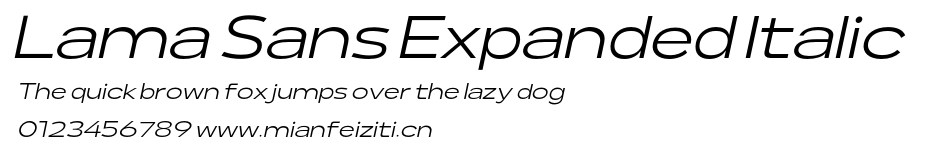 Lama Sans Expanded Italic