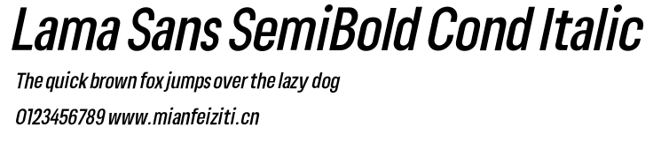 Lama Sans SemiBold Cond Italic
