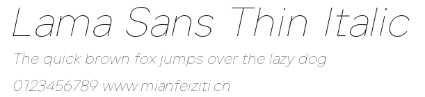 Lama Sans Thin Italic